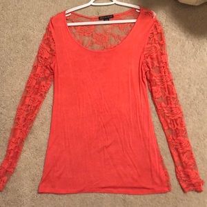 Lace pink top